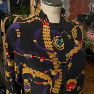 Vintage rococo 100% silk blouse